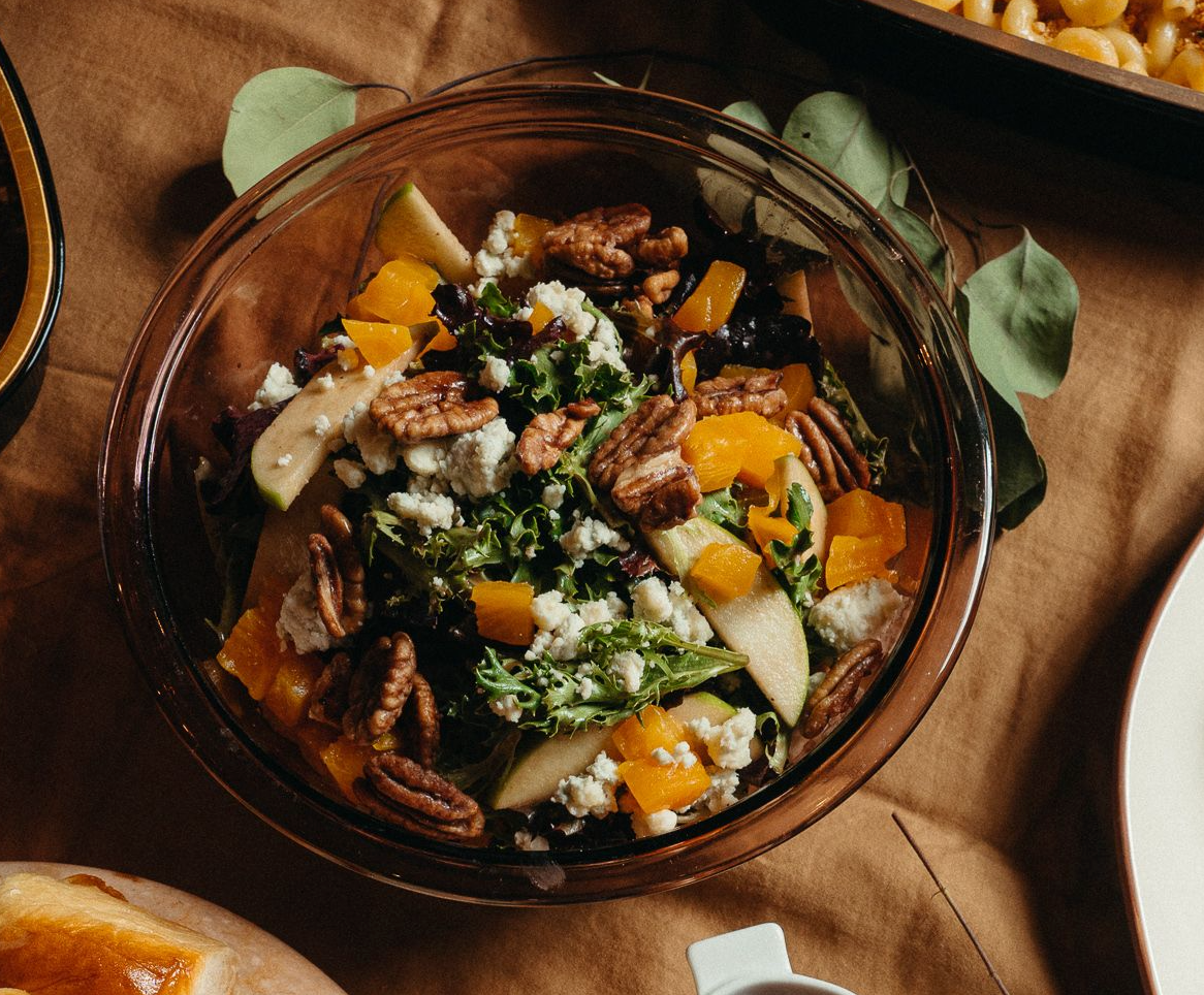 Autumn Chicory Salad with Candied Pecans (Thanksgiving)