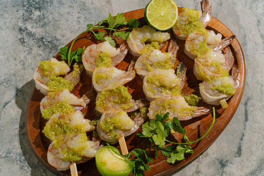Marinated Shrimp Skewers (4 x U10)