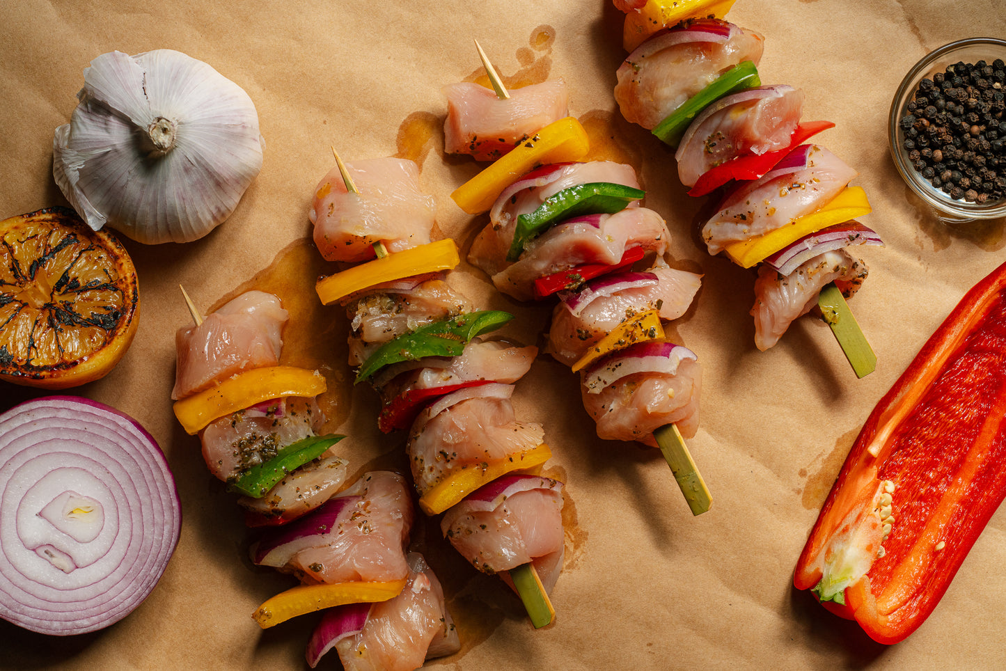 Seasoned Chicken Kabobs (4 Skewers x 3oz)