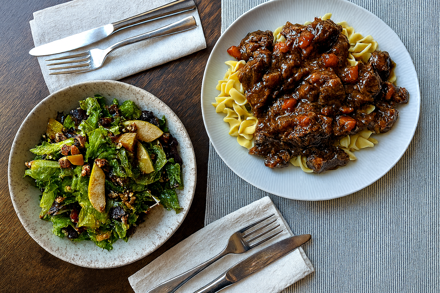 Beef Tips and Egg Noodles Meal | Serves 4
