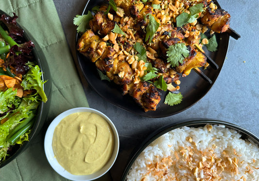 Coconut-Marinated Chicken Satay Skewers Meal | Serves 4